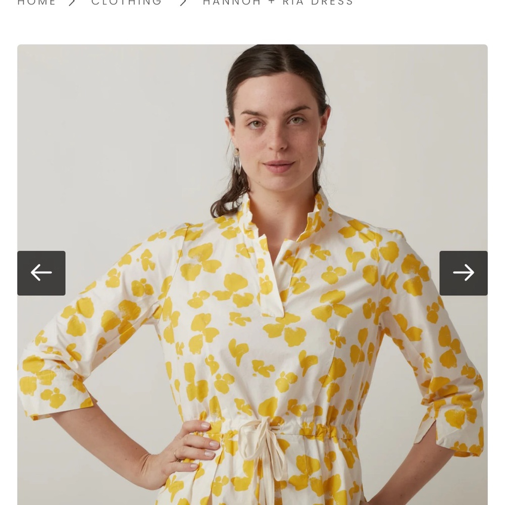 Hannoh Wessel Yellow Floral Midi Dress - Picture 6 of 7
